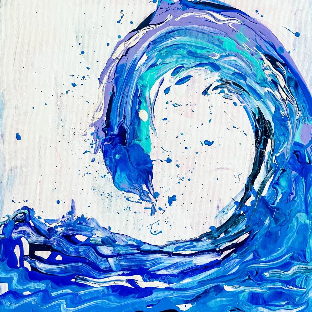 Wave Painting Fluid Original Art Art Canvas Art Wave Wall Art California Wall Ar - Picture 10 of 11